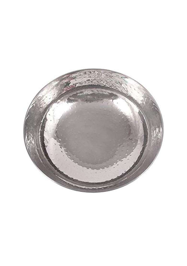 KITCHEN SHOPEE Stainless Steel Hammered Tasla Kadhai Wok | 5500 ml | 186 fl oz - Indya