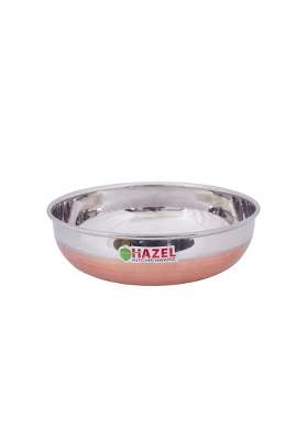HAZEL Stainless Steel Kadai Wok Without Handle | 1.8 L | 1.9 Qt