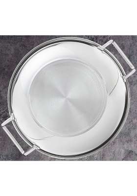 FLIXBLOOM Perfect Stainless Steel Induction Stovetop Compatible Extra Deep Cookware Kadai Wok | 3.5 L | 3.7 Qt