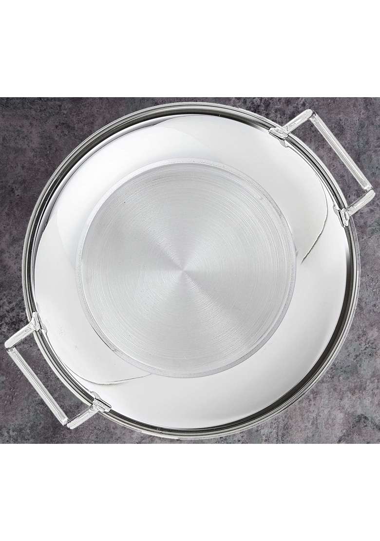 FLIXBLOOM Perfect Stainless Steel Induction Stovetop Compatible Extra Deep Cookware Kadai Wok | 3.5 L | 3.7 Qt - Indya