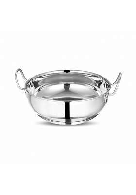 Bartan Star Steel Stainless Induction Base Kadai Wok for Cooking | 1500 ml | 50.7 fl oz