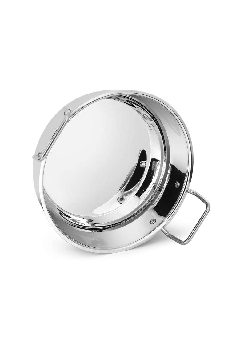 Bartan Star Steel Stainless Induction Base Kadai Wok for Cooking | 1500 ml | 50.7 fl oz - Indya