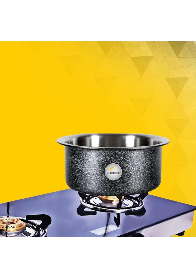 FLIXBLOOM Finest Stainless Steel Hard Anodised Combo Utensils Cookware Sets Induction | 4 L | 4.2 Qt - Indya