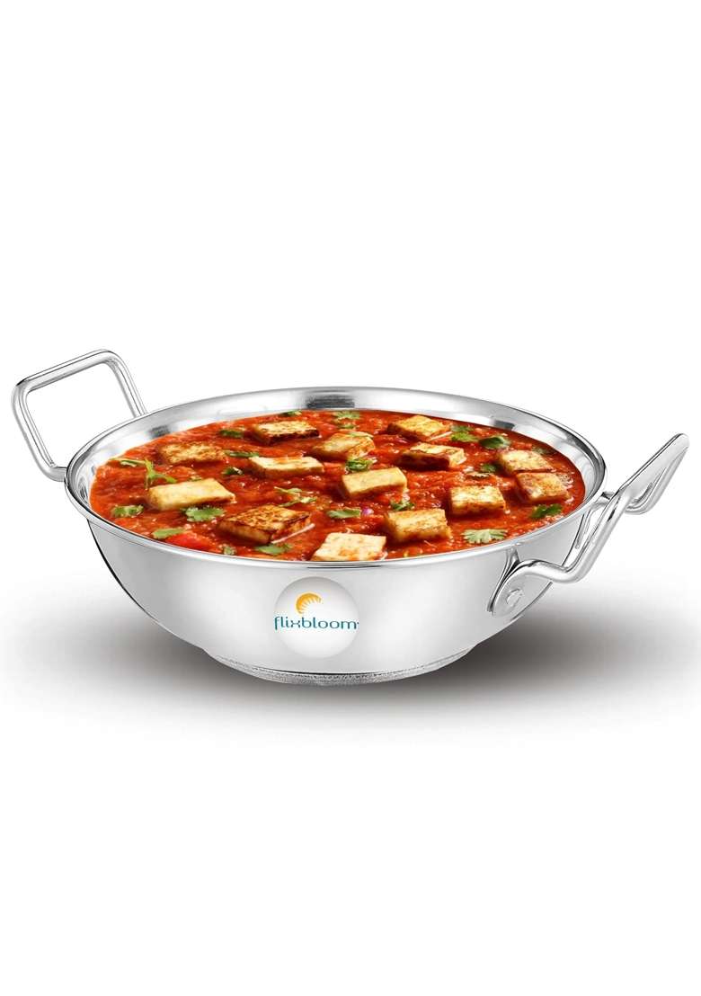 FLIXBLOOM Finest Stainless Steel Combo Utensils Cookware Sets Induction and LPG Friendly | 2.5 L | 2.6 Qt - Indya