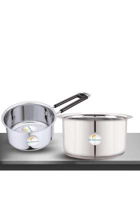 FLIXBLOOM Finest Stainless Steel Special Combo Utensils Cookware Sets of 2 Induction | 4 L | 4.2 Qt