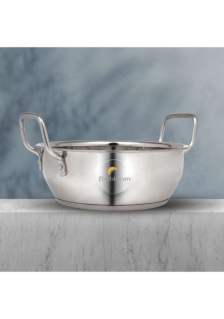 FLIXBLOOM Finest Stainless Steel Combo Utensils Cookware Sets Induction and LPG Friendly | 1.5 L | 1.6 Qt - Indya