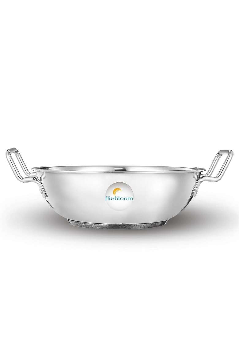 FLIXBLOOM Finest Stainless Steel Combo Gift Utensils Cookware Nduction and LPG Friendly | 3.5 L | 3.7 Qt | 2-Piece Set - Indya