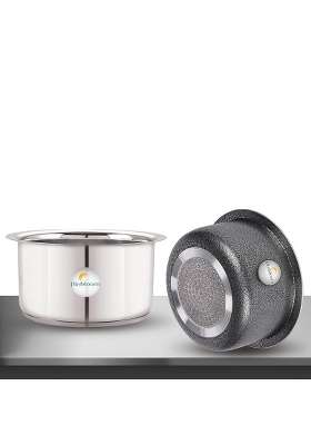 FLIXBLOOM Finest Stainless Steel and Hard Anodised Aluminium Special Combo Utensils | 1 L | 1.1 Qt | Induction Compatible