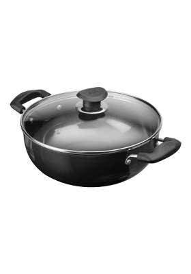 Vinod Cookware Deep Kadhai with Glass Lid | 5.5 L | 5.8 Qt | 28 cm | 11 Inch