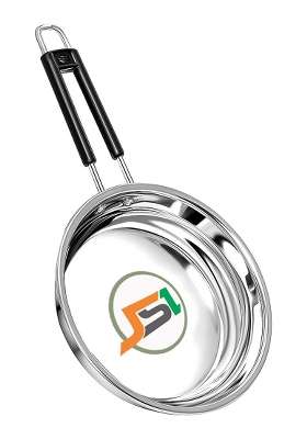 JSI Stainless Steel Heavy Guage Fry Pan with Silicon Handle I Pcs I Induction | 1200 ml | 40.6 fl oz | 2-Piece Set | Tri-Ply