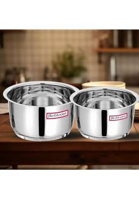 FLIXBLOOM Stainless Steel Combo | 3 L | 3.2 Qt | 2-Piece Set | Induction Compatible | Tri-Ply