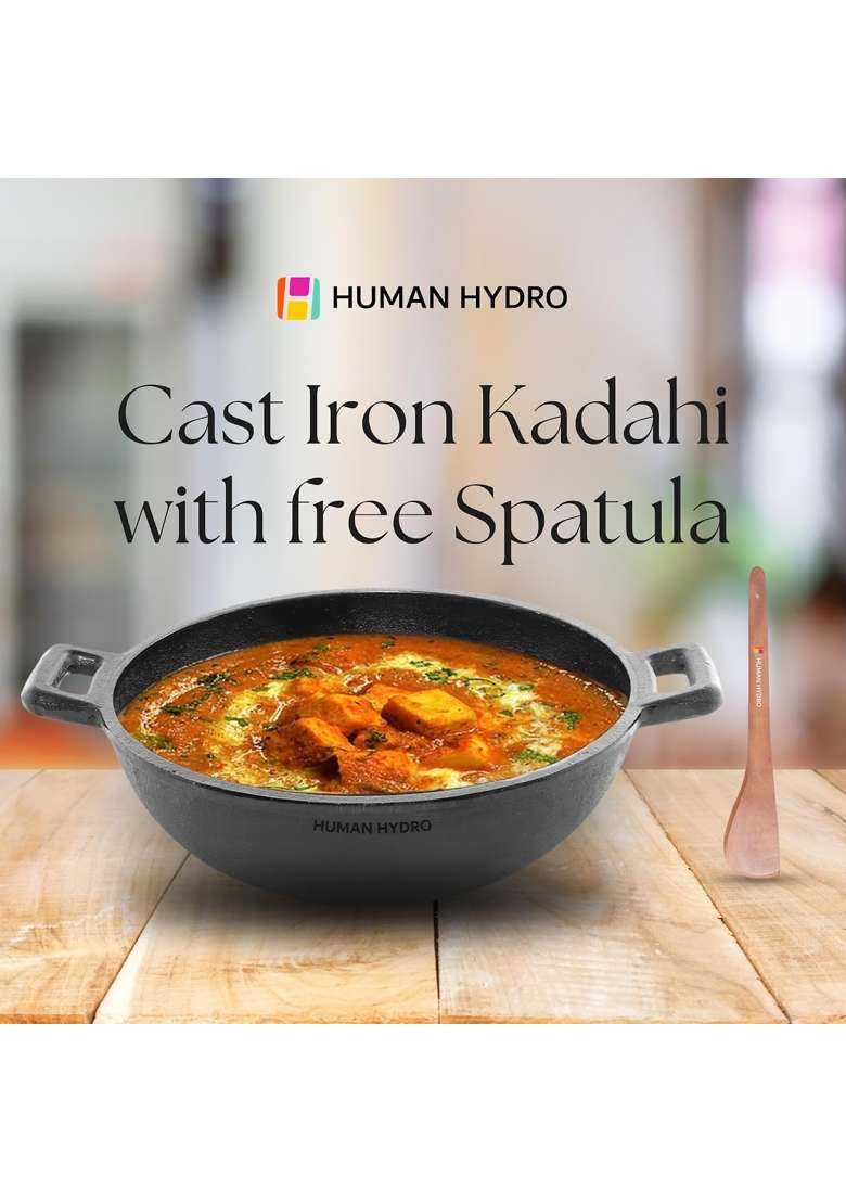 Human Hydro Pre-Seasoned Cast Iron Cookware Set | 23 cm | 9.1 Inch | Non-Toxic | Non-Stick - Indya