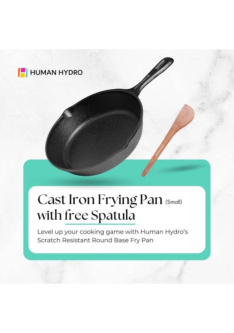 Human Hydro Pre-Seasoned Cast Iron Cookware Set | 23 cm | 9.1 Inch | Non-Toxic | Non-Stick - Indya