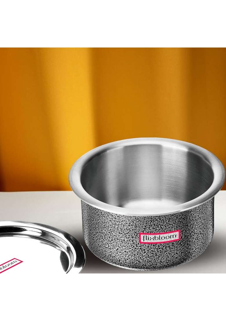FLIXBLOOM Select Hard Anodised Tope with Lid Capacity Induction Base Bottom LPG Friendly | 4 L | 4.2 Qt - Indya