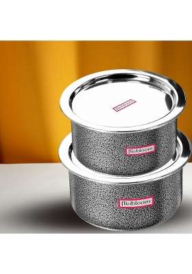 FLIXBLOOM Select Combo Hard Anodised Induction Base Bottom LPG Friendly Kitchen | 4 L | 4.2 Qt | With Lid