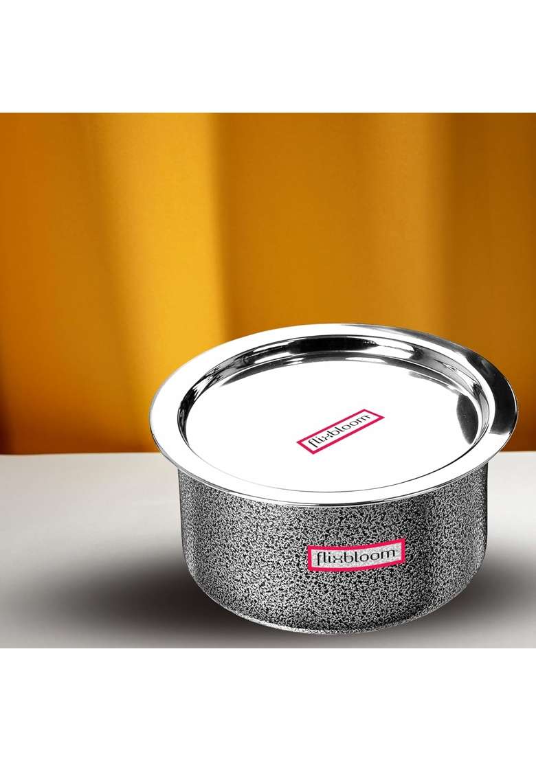 FLIXBLOOM Select Hard Anodised Tope with Lid | 1 L | 1.1 Qt | Induction Compatible - Indya