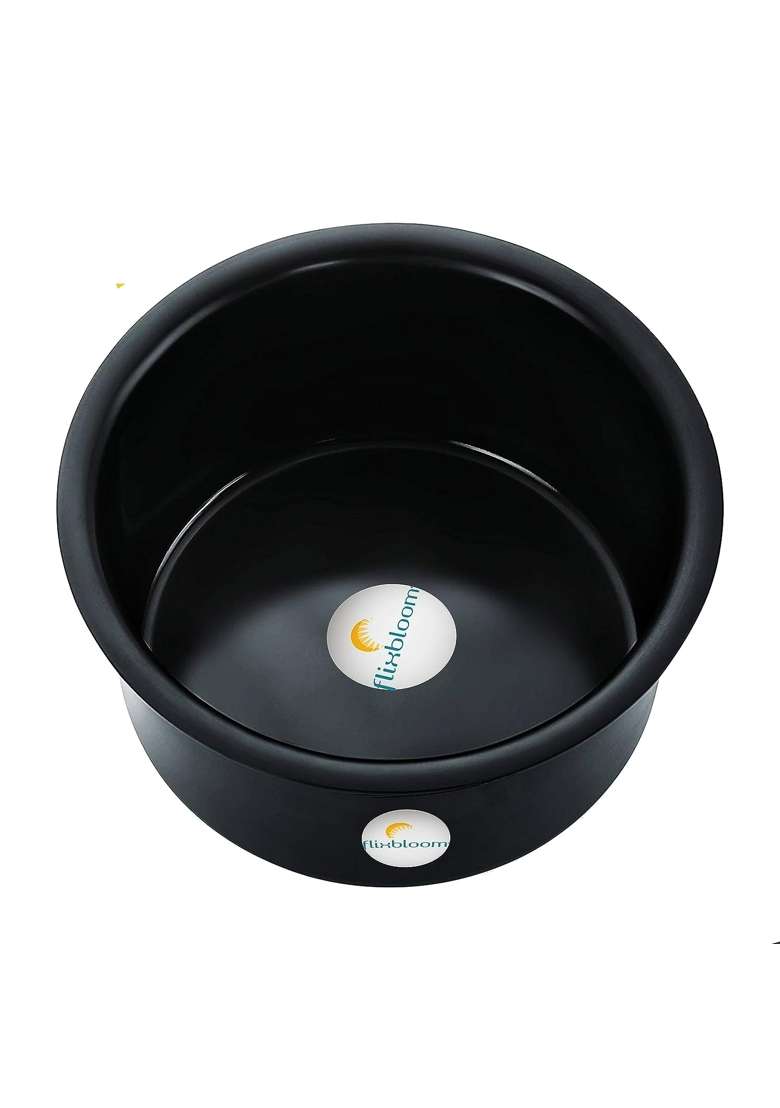 FLIXBLOOM Galactic Black Hard Anodised Thick Tope Cooking Pot Patila Bhagona Handi Tapila Tapeli | 2 L | 2.1 Qt | Induction Compatible | With Lid - Indya