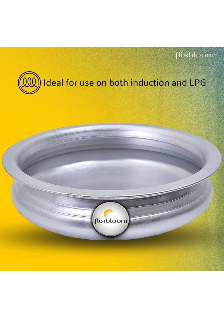 FLIXBLOOM Combo Cookware Set Induction Base Urli for Cooking with Stainless Steel Lid | 2 L | 2.1 Qt - Indya
