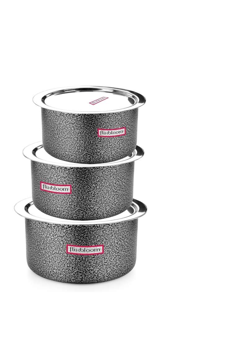 FLIXBLOOM Cook Max Hard Anodised Induction Base | 2 L | 2.1 Qt | With Lid - Indya