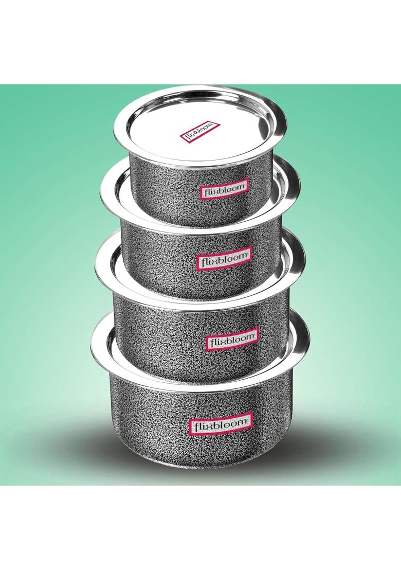 FLIXBLOOM Sustainable Combo Kitchen Cookware with Lids Multipurpose Induction Base | 5 L | 5.3 Qt | With Lid - Indya