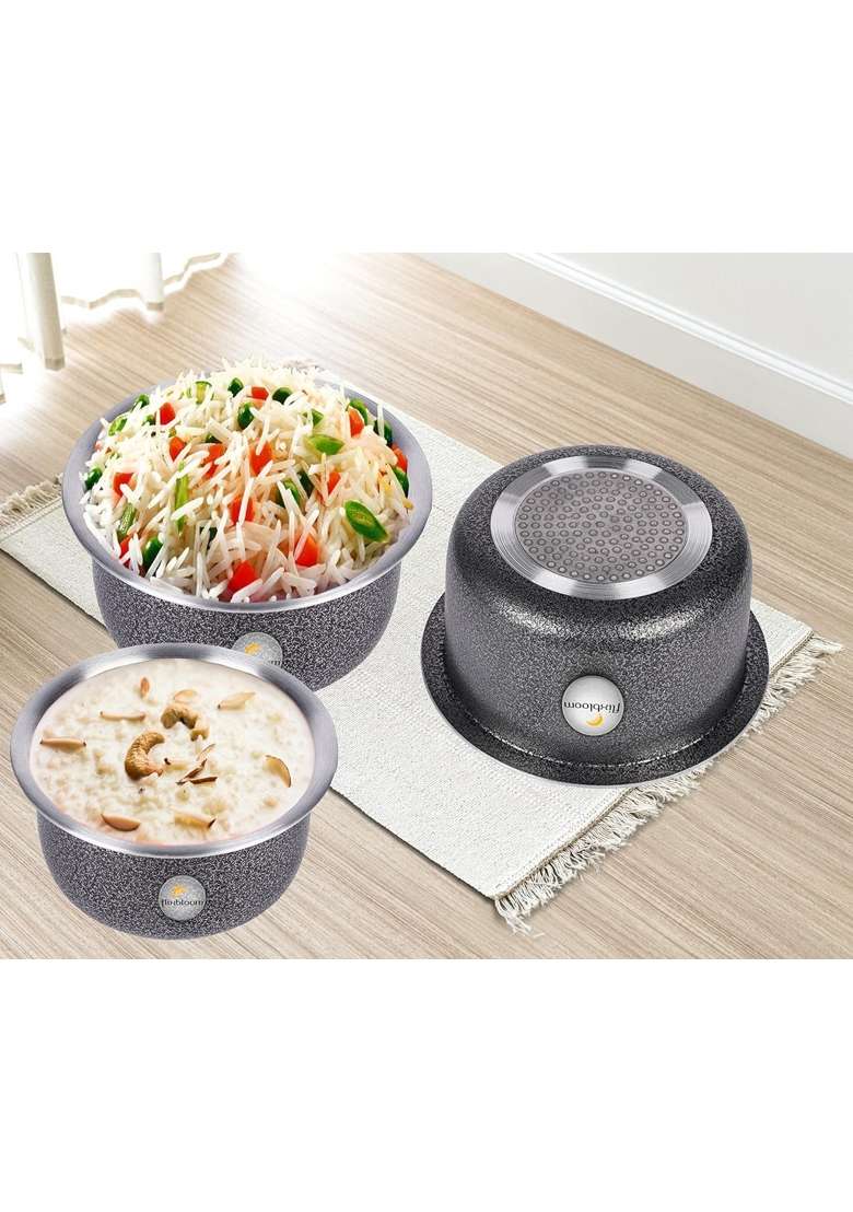 FLIXBLOOM Sustainable Kitchen Combo Cookware | 5 L | 5.3 Qt | Induction Compatible | With Lid - Indya