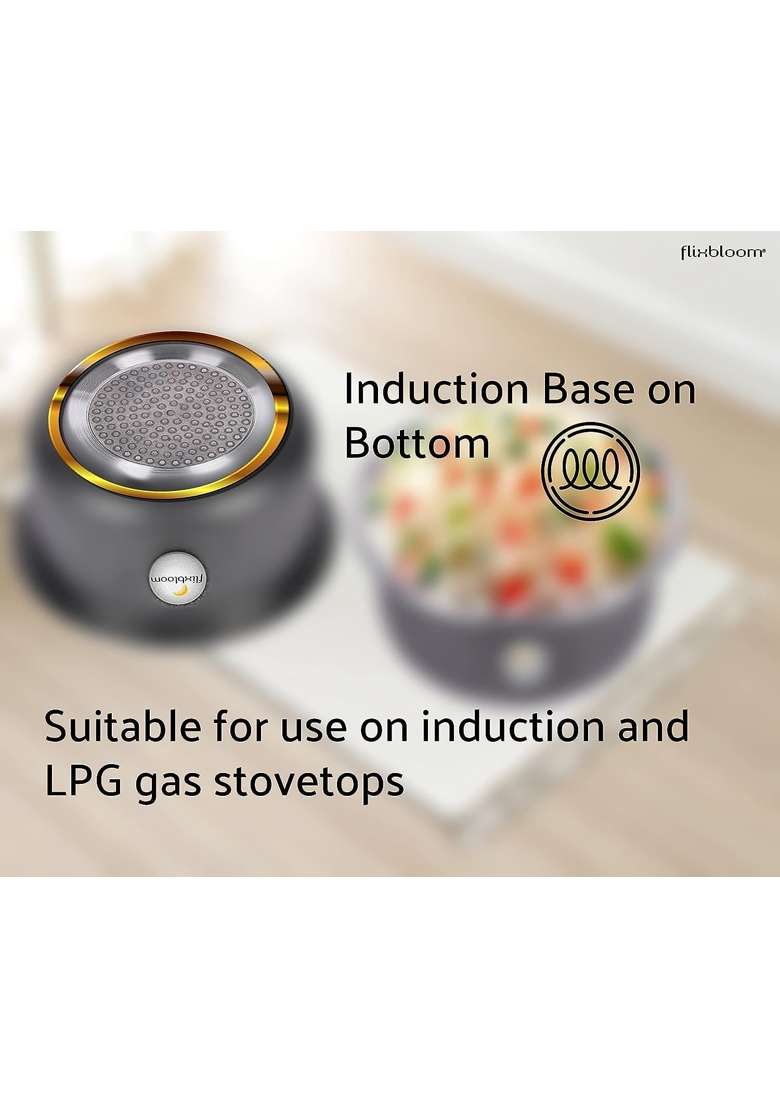 FLIXBLOOM Special Utensils Induction Base Cookware Sets Induction Bottom Tope Cooking Pot Handi | 4 L | 4.2 Qt - Indya