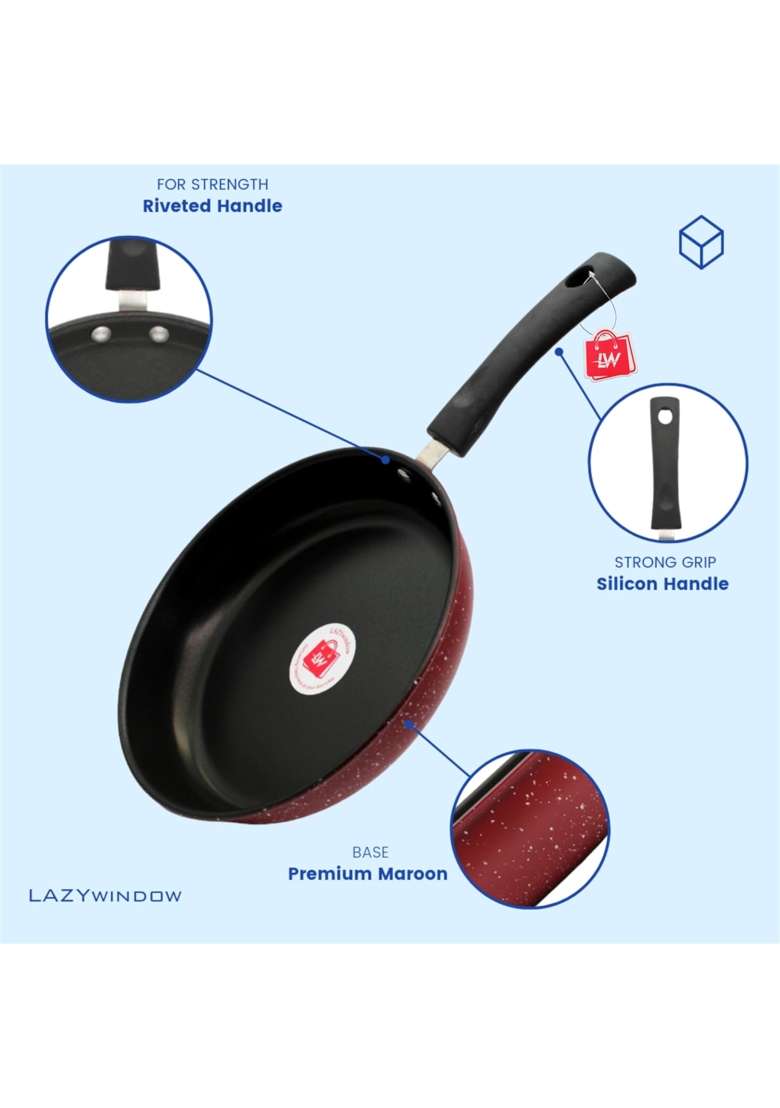 LAZYwindow Nonstick Fry Pan | 1 L | 1.1 Qt | 22 cm | 8.7 Inch - Indya