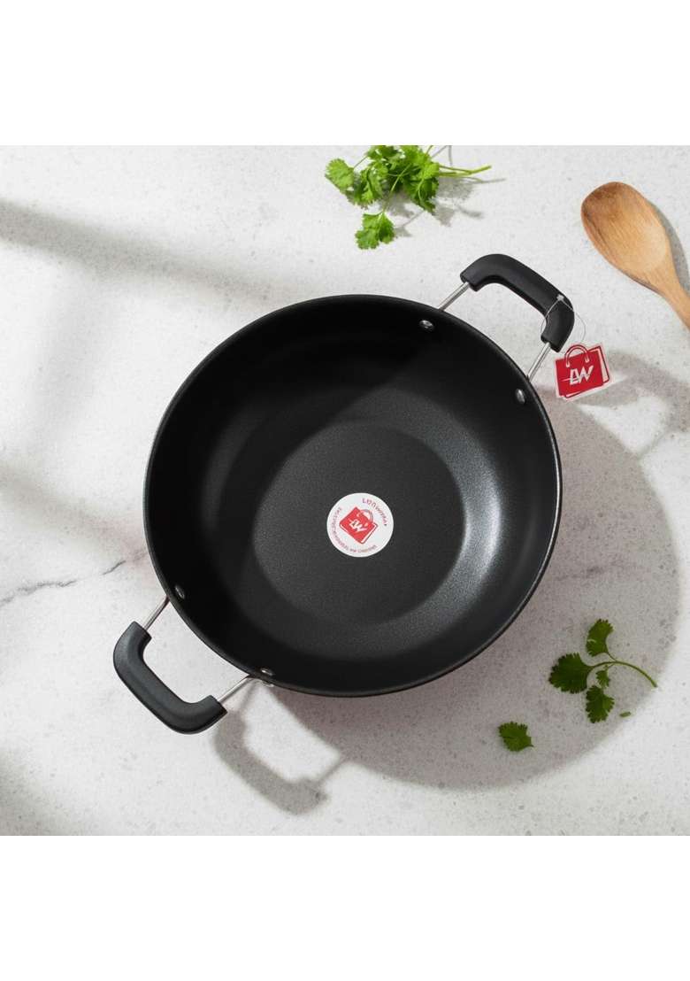 LAZYwindow Nonstick Fry Pan and Kadhai Wok | 22 cm | 8.7 Inch - Indya