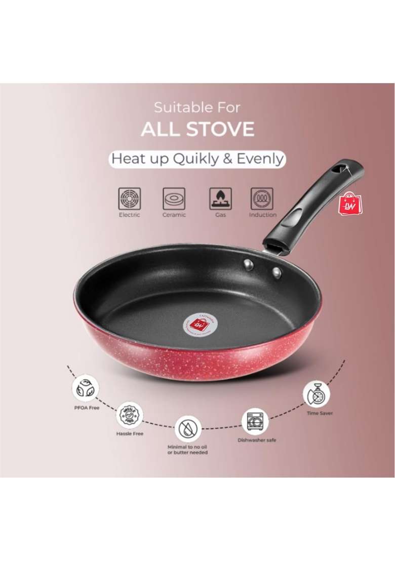 LAZYwindow Nonstick Fry Pan | 1 L | 1.1 Qt | 22 cm | 8.7 Inch | Pack of 2 - Indya