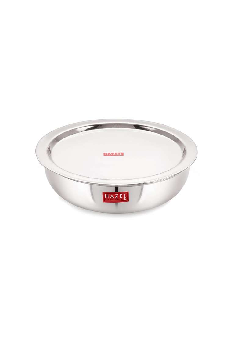HAZEL Stainless Steel Kadai Wok Without Handle | 1 L | 1.1 Qt - Indya