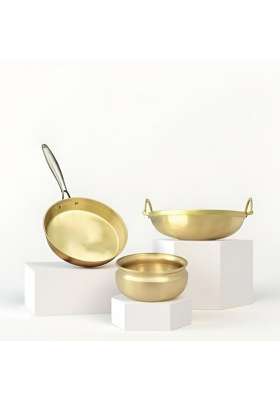 NUTRION Bronze Cookware Set | 3 L | 3.2 Qt | 10 Inch | 3-Piece Set | Non-Toxic