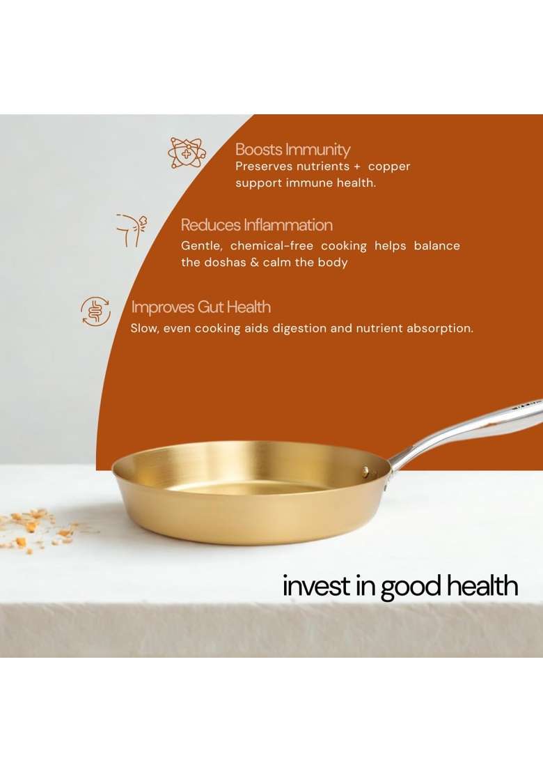 NUTRION Bronze Cookware Set | 3 L | 3.2 Qt | 10 Inch | 3-Piece Set | Non-Toxic - Indya
