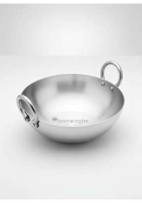 Ameraempire Premium Range of Aluminum Kadhai Wok Deep Non Induction Kadai | 5 L | 5.3 Qt | Non-Stick