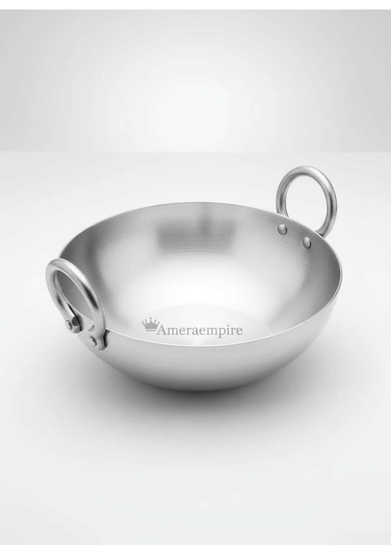 Ameraempire Premium Range of Aluminum Kadhai Wok Deep Non Induction Kadai | 5 L | 5.3 Qt | Non-Stick - Indya