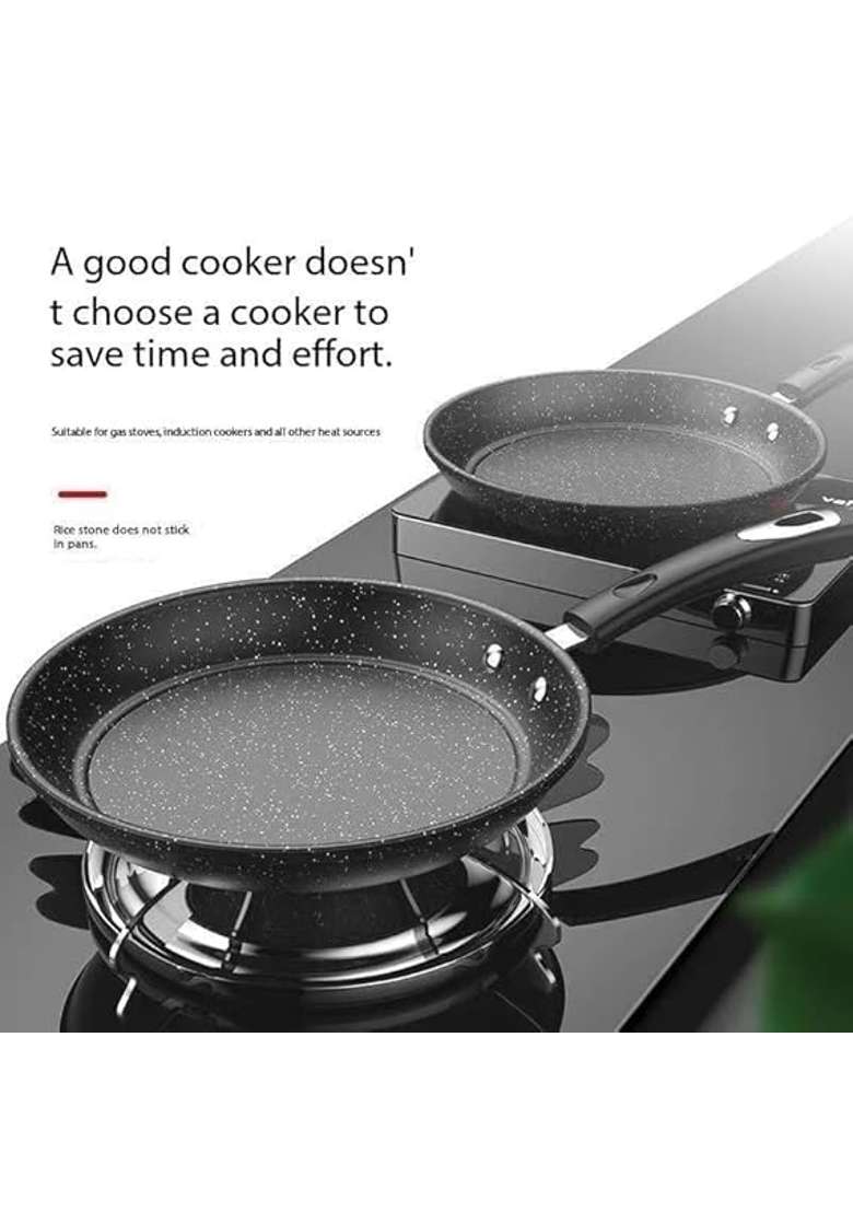 FIZLOZ Non-Stick Frying Pan Heavy Duty Thick Iron Flat Pan for Steak | 18 cm | 7.1 Inch - Indya