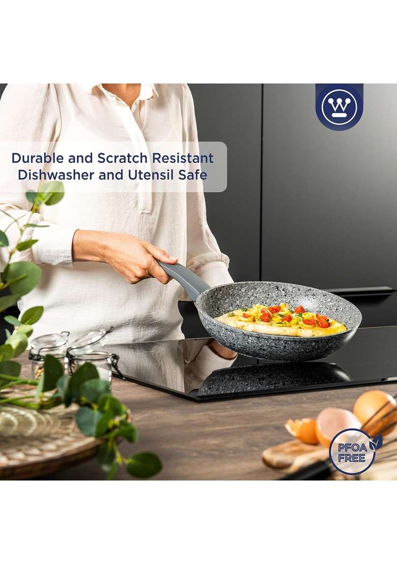 Westinghouse Granite Series Non-Stick Frying Pan | 26 cm | 10.2 Inch | Induction Compatible - Indya