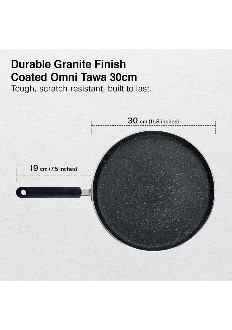 Prestige Omega Granite Non-Stick Dosa Tawa Dosa Pan | 30 cm | 11.8 Inch | Induction Compatible | Dishwasher Safe | PFOA Free - Indya