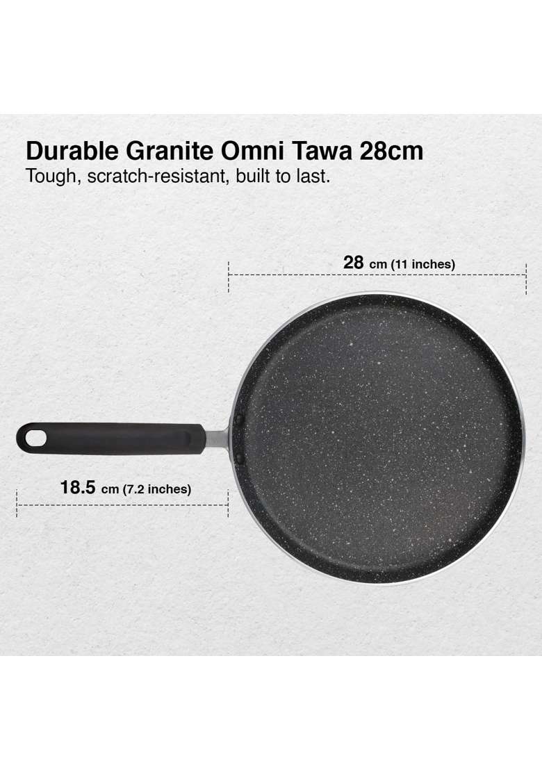 Prestige Omega Deluxe Granite Dosa Tawa Dosa Pan | 28 cm | 11 Inch | Non-Stick - Indya