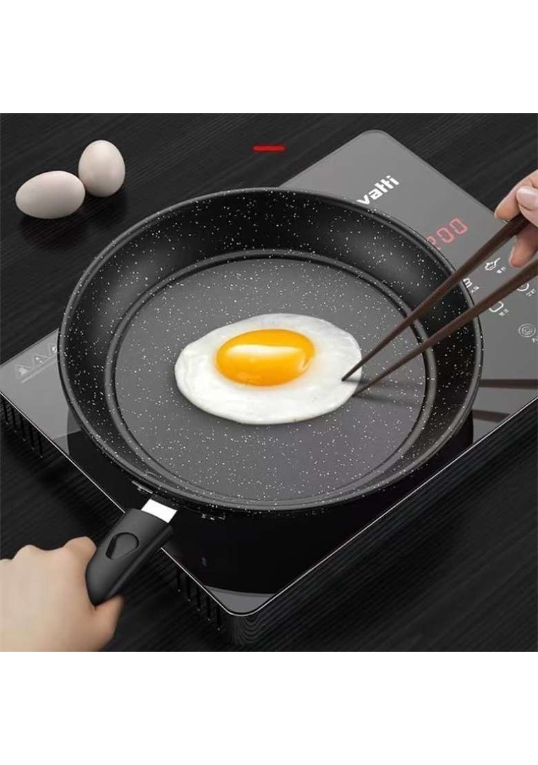 FIZLOZ Granite Non-Stick Frying Pan with Heat-Resistant Handle | 16 cm | 6.3 Inch | Induction Compatible - Indya