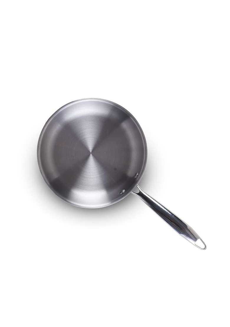 The Indus Valley Triply Stainless Steel Fry Pan | 1.5 L | 1.6 Qt | 22 cm | 8.7 Inch | Induction Compatible | Non-Toxic | Non-Stick - Indya