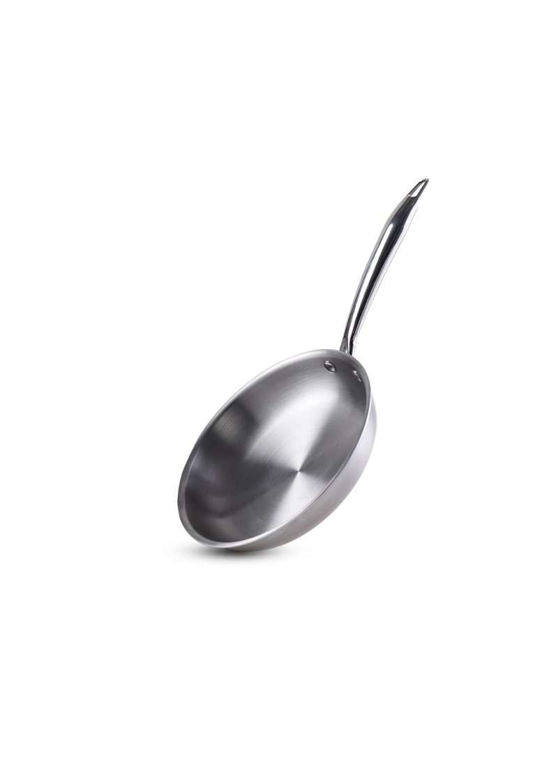 The Indus Valley Triply Stainless Steel Fry Pan | 1.5 L | 1.6 Qt | 22 cm | 8.7 Inch | Induction Compatible | Non-Toxic | Non-Stick - Indya