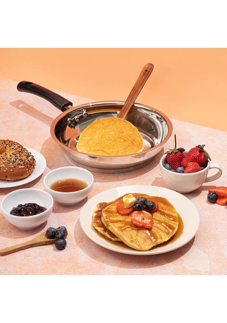 Vinod Stainless Steel Frypan | 20 cm | 7.9 Inch | Induction Compatible - Indya