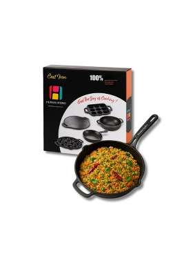 Human Hydro Pre-Seasoned Cast Iron Fry Pan | 24 cm | 9.4 Inch | Induction Compatible | Non-Stick