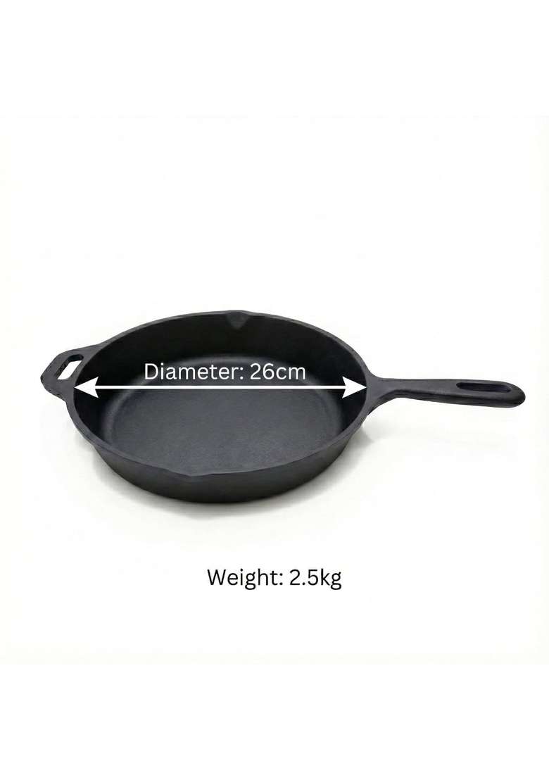 Human Hydro Pre-Seasoned Cast Iron Fry Pan | 26 cm | 10.2 Inch | Induction Compatible | Non-Stick - Indya