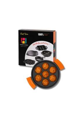 Human Hydro Cast Iron Paniyaram Pan Ebelskiver-Style Pan | Induction Compatible | Pre-Seasoned | Non-Stick