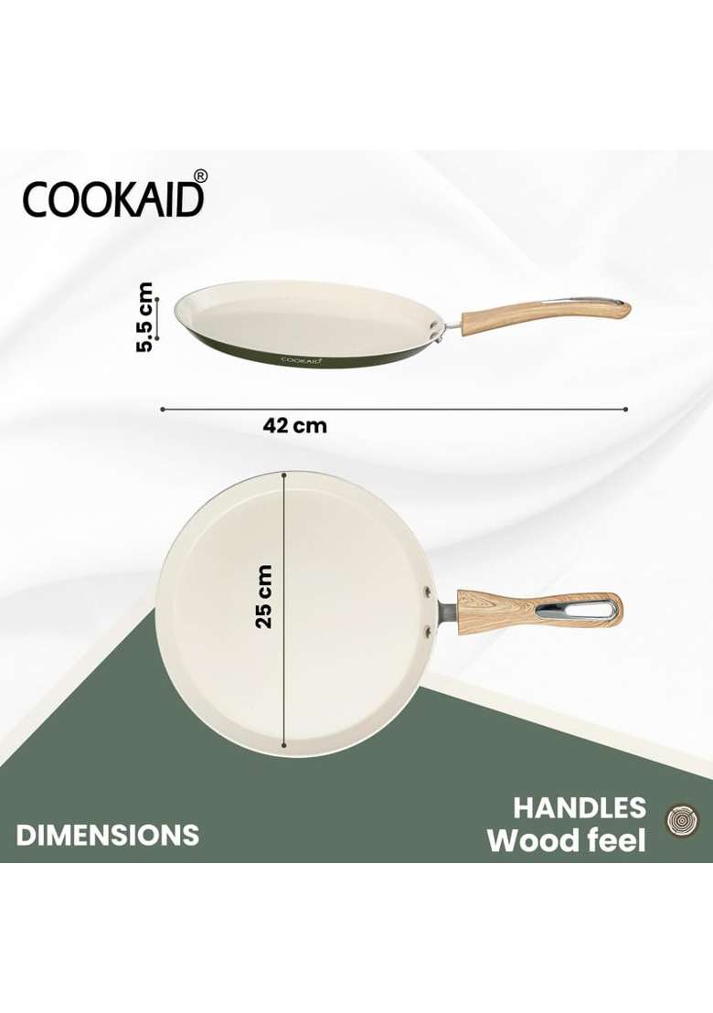 Cookaid Velora Series Non Stick Ceramic Fry Pan | 1 L | 1.1 Qt | 22 cm | 8.7 Inch - Indya