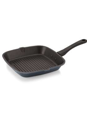 Tosaa Non-Stick Aluminium Gas Compatible Grill Pan | 24 cm | 9.4 Inch