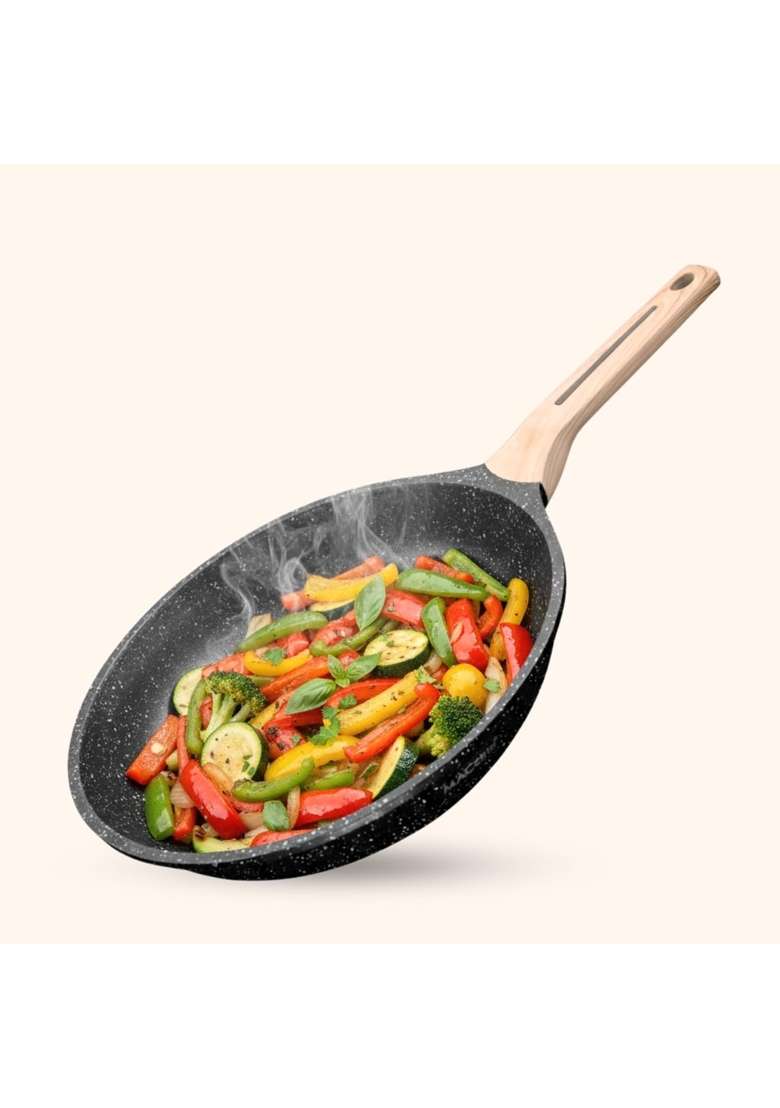 MACclite Hard Rock Die Cast Triumph Non Stick Frying Pan Dia | 2 L | 2.1 Qt | 24 cm | 9.4 Inch | Induction Compatible | Dishwasher Safe | PFOA Free - Indya