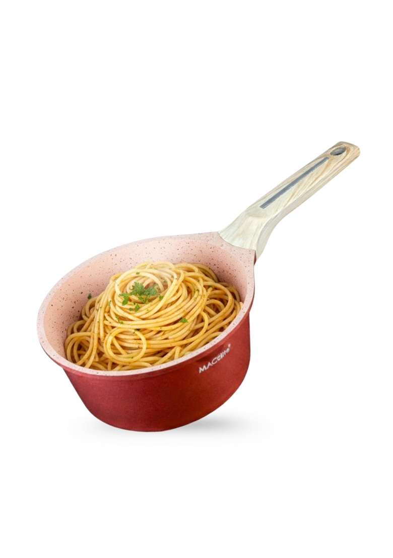 MACclite Butter Scotch Die Cast Non Stick Sauce Pan Dia | 2 L | 2.1 Qt | 18 cm | 7.1 Inch | Induction Compatible | Dishwasher Safe - Indya