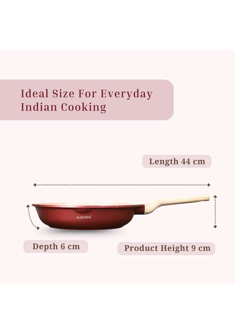 MACclite Butter Scotch Die Cast Triumph Non Stick Frying Pan Dia | 2.5 L | 2.6 Qt | 26 cm | 10.2 Inch | Induction Compatible | Dishwasher Safe - Indya